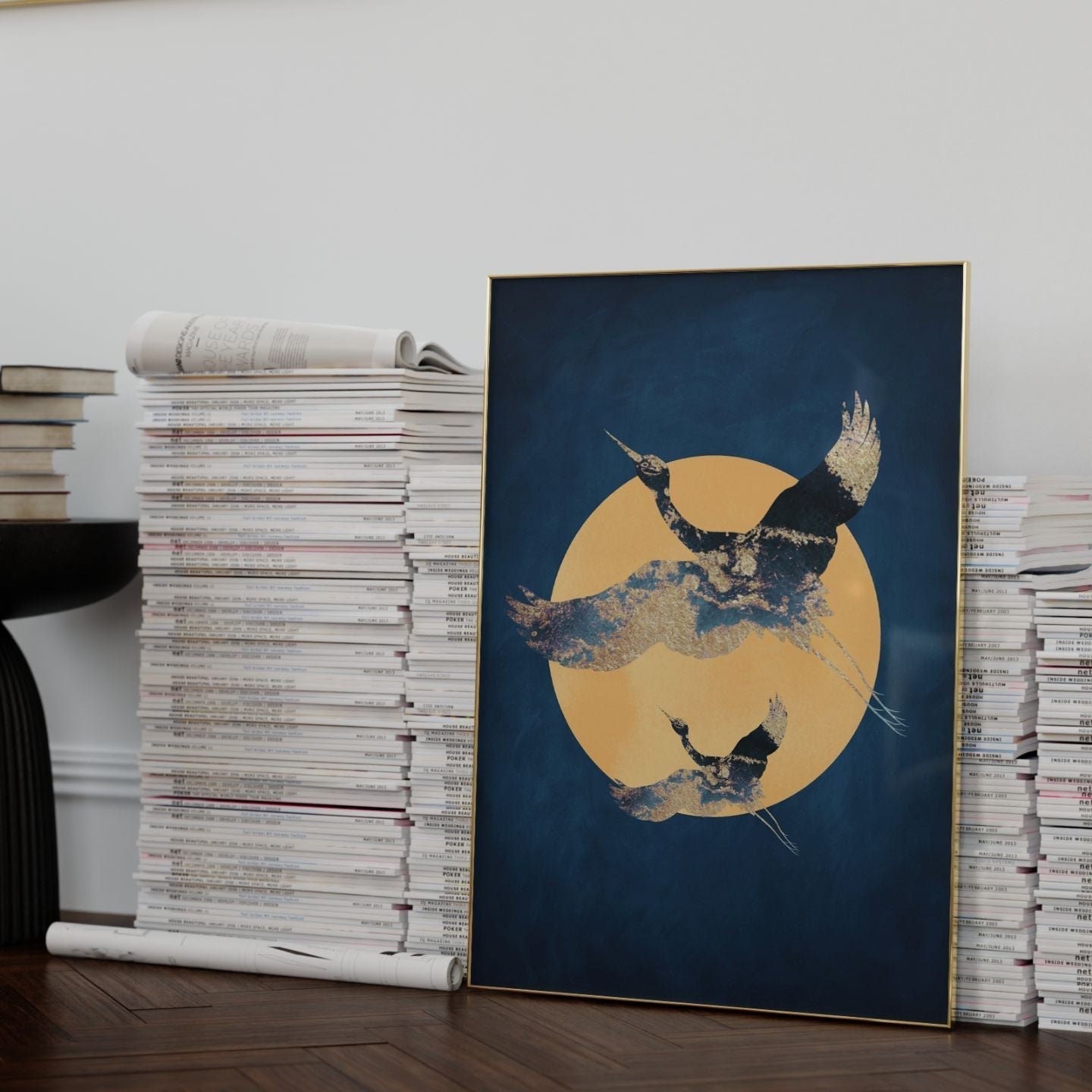 Cranes & Sun - Sapphire - AureousHome