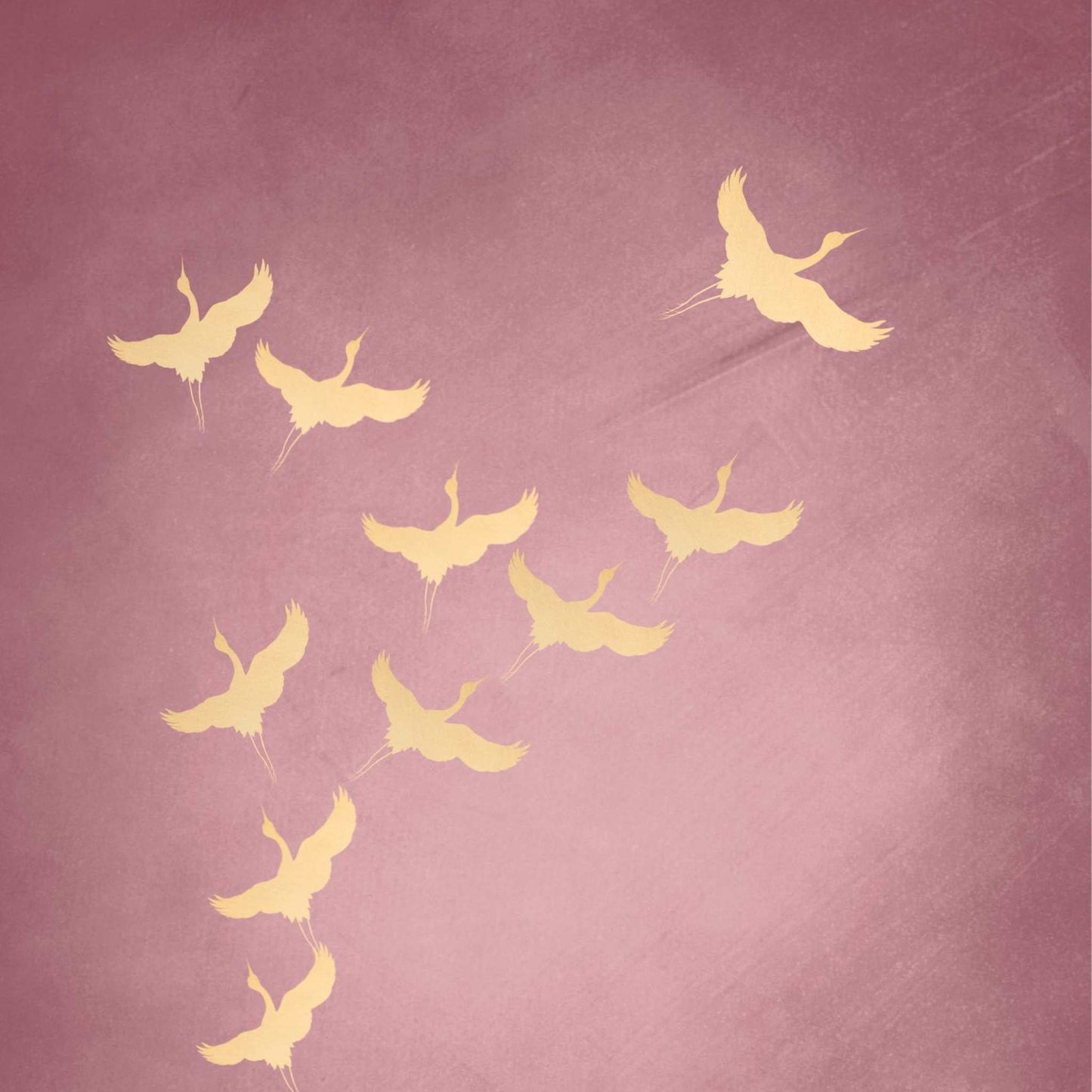 Cranes Trio - Pink / Gold - AureousHome