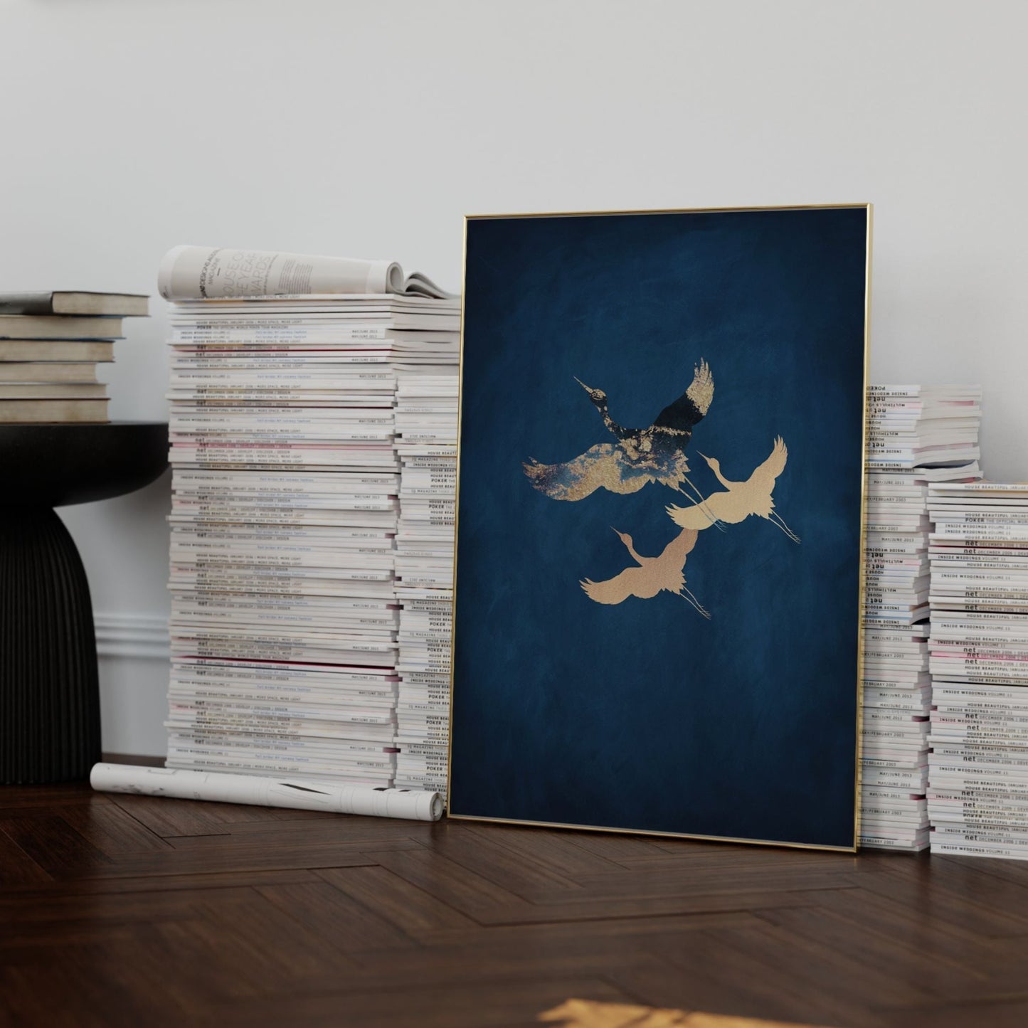Cranes Trio - Sapphire - AureousHome
