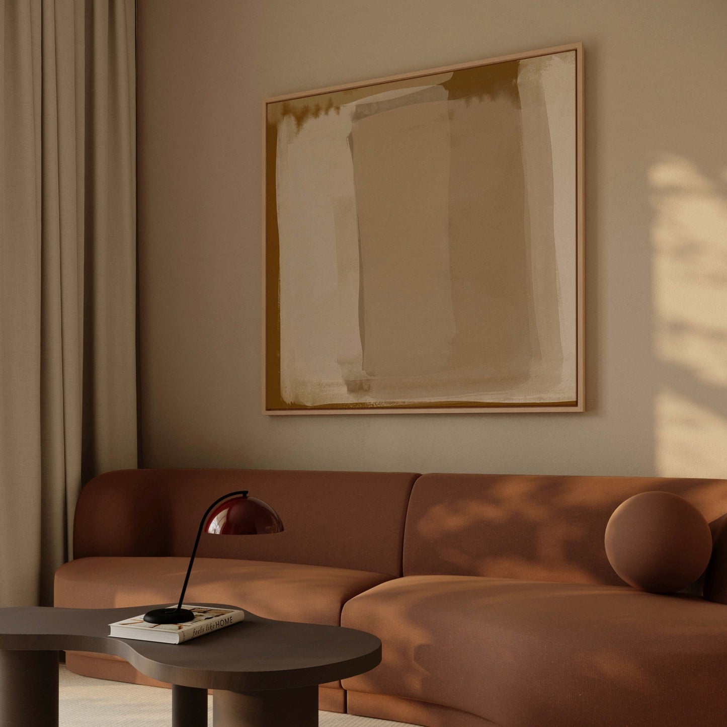 Crème Brûlée Square Framed Canvas - AureousHome