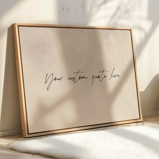 Custom Quote Framed Canvas - Beige / Horizontal - AureousHome