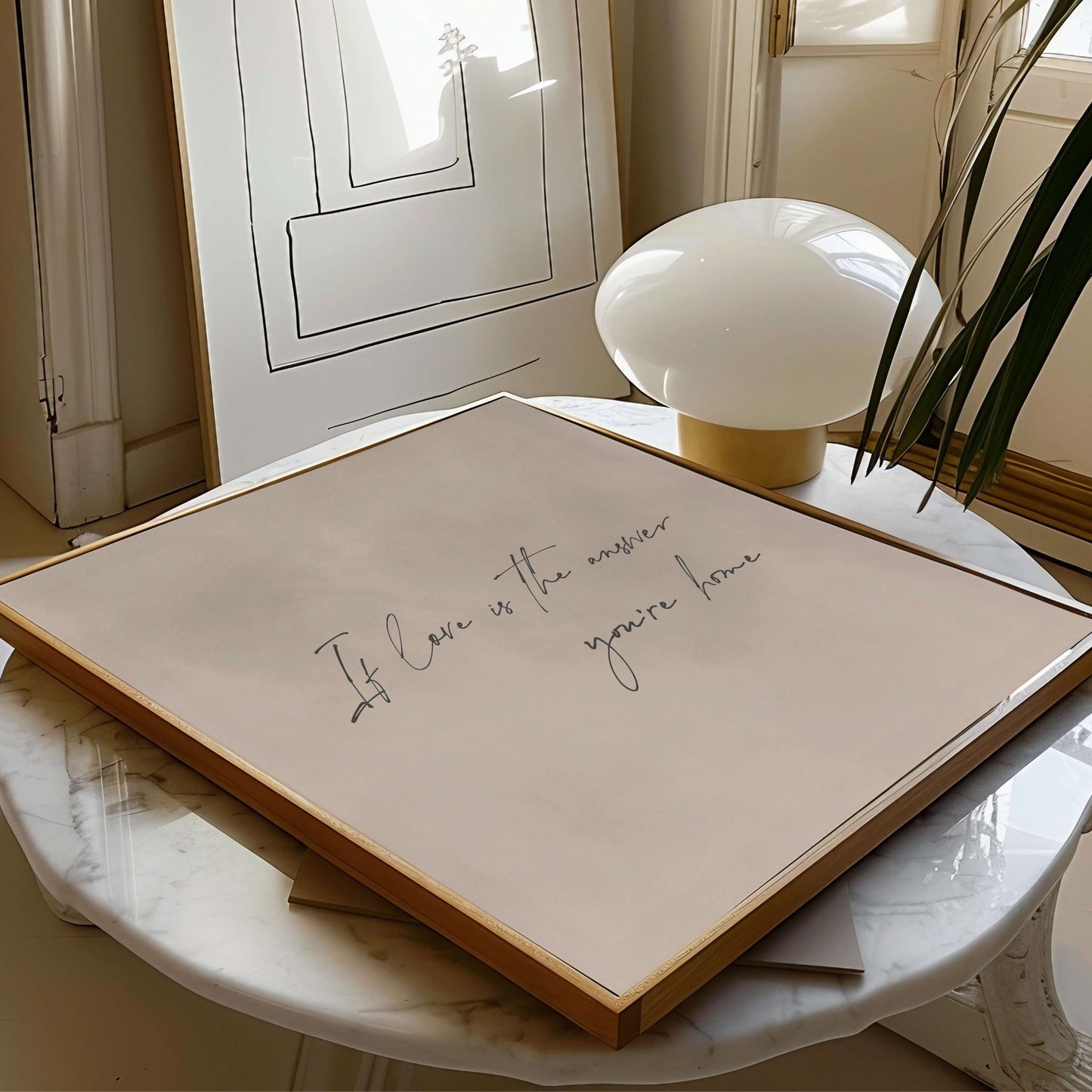 Custom Quote Framed Canvas - Beige / Square - AureousHome