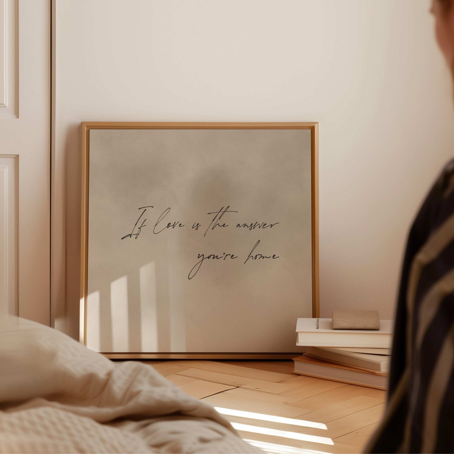 Custom Quote Framed Canvas - Beige / Square - AureousHome