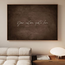 Custom Quote Framed Canvas - Espresso / Horizontal