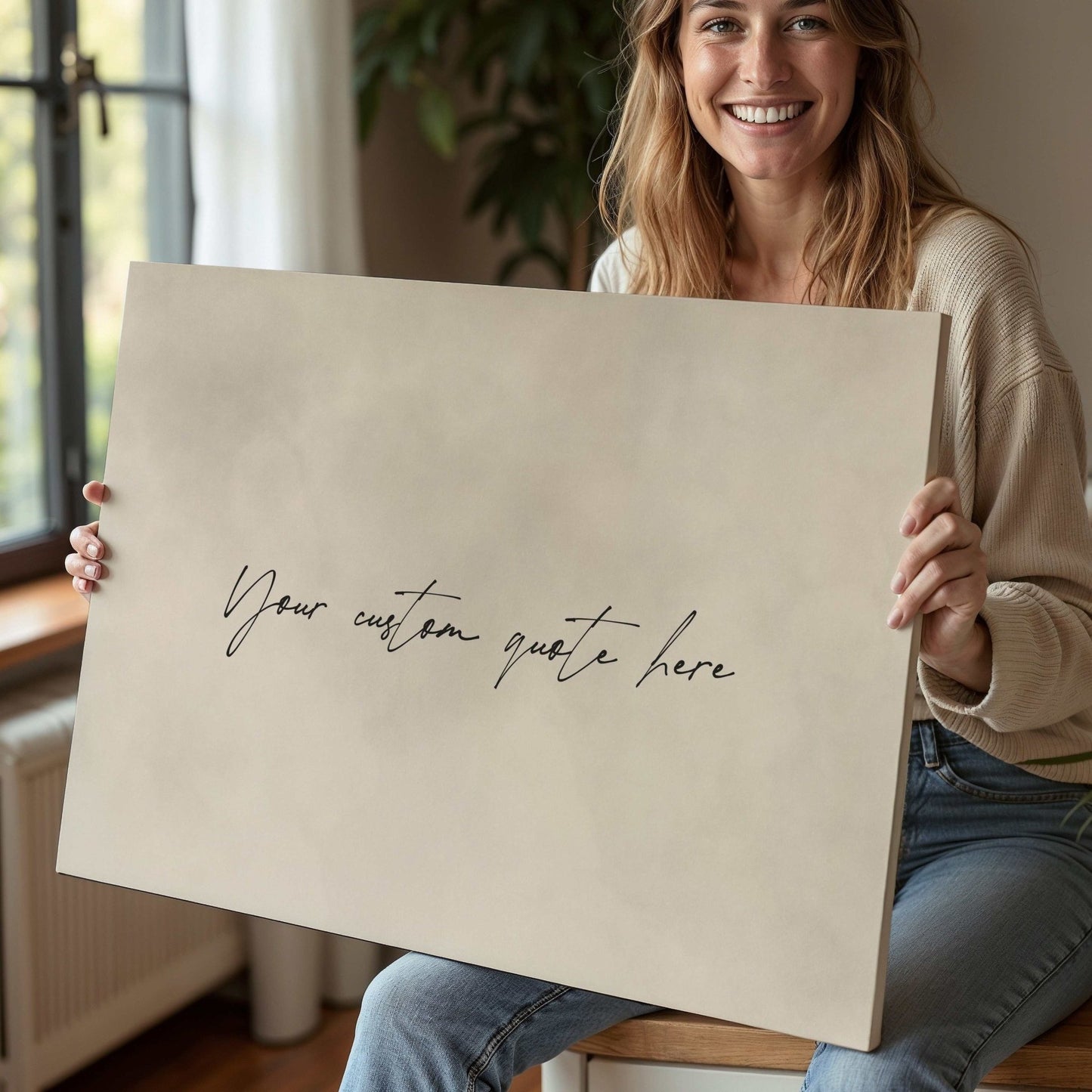Custom Quote Framed Canvas - Neutral / Horizontal - AureousHome