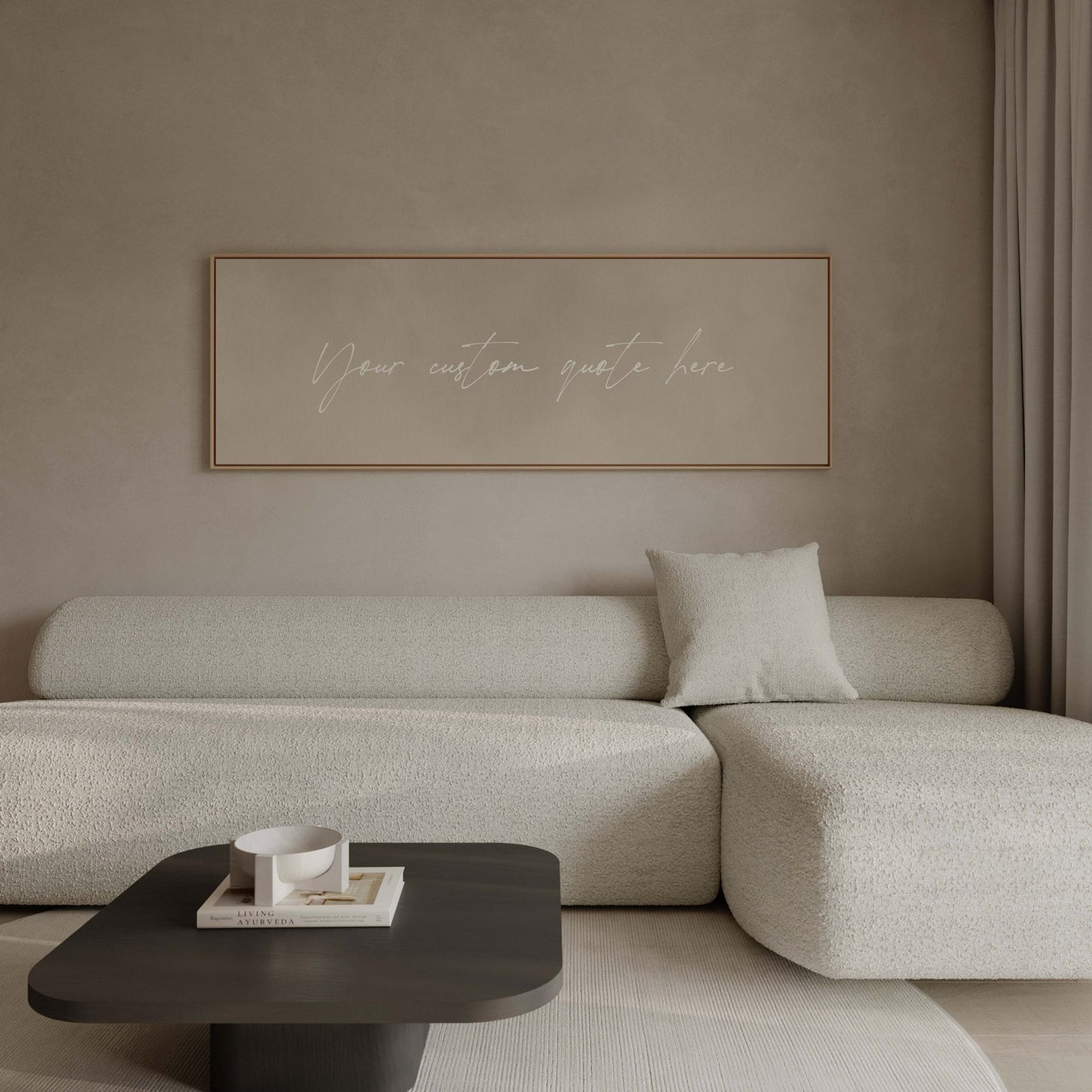Custom Quote Framed Canvas - Neutral / Panoramic - AureousHome