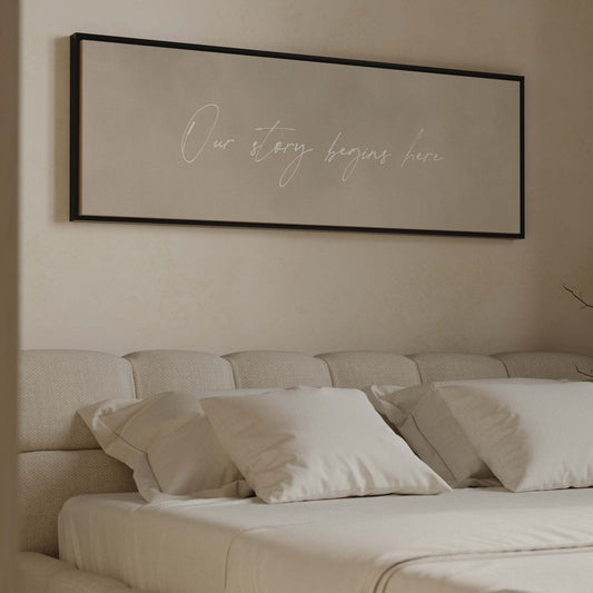 Custom Quote Framed Canvas - Neutral / Panoramic - AureousHome