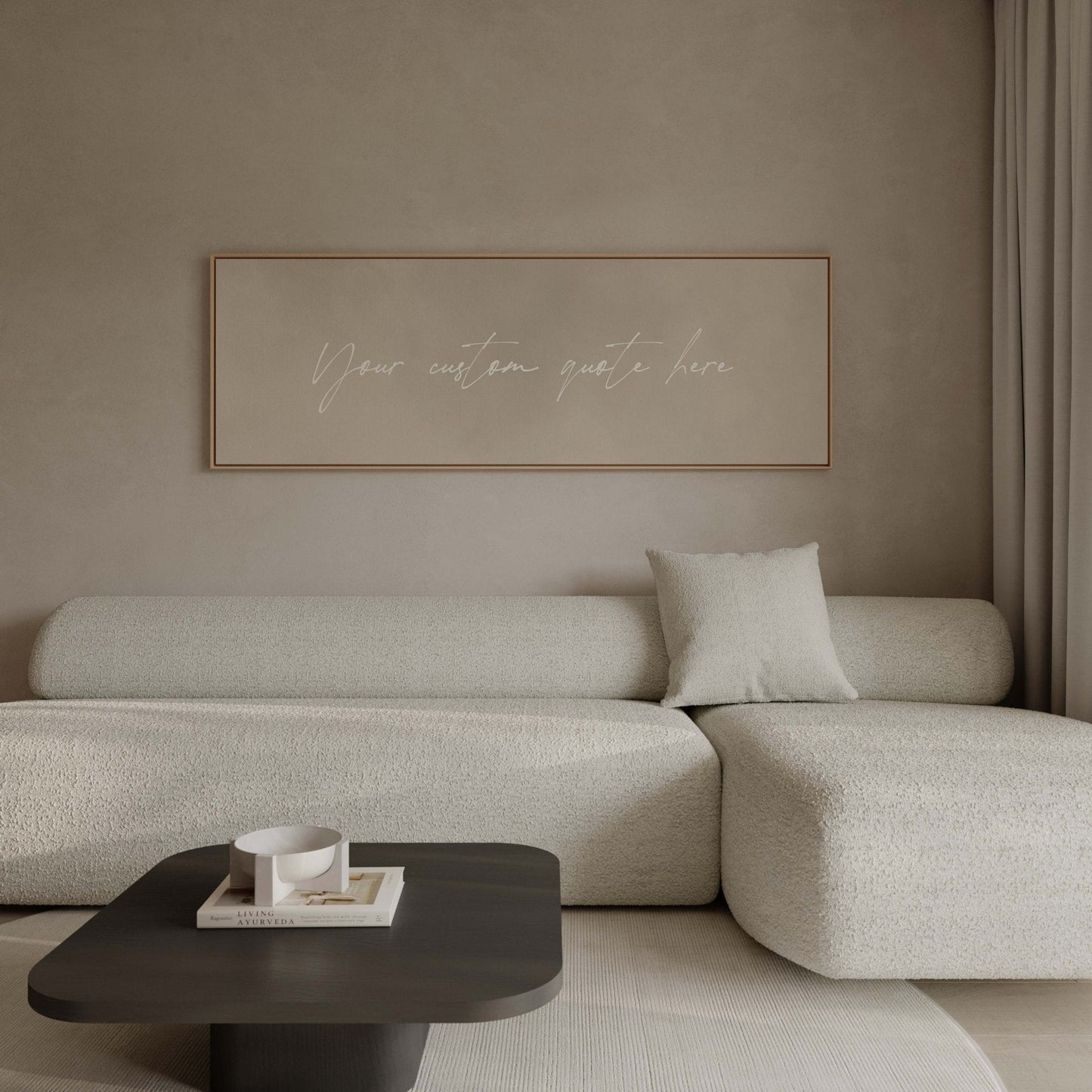 Custom Quote Framed Canvas - Neutral / Panoramic - AureousHome