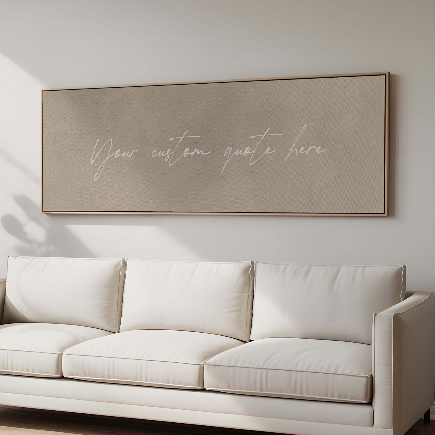 Custom Quote Framed Canvas - Neutral / Panoramic - AureousHome