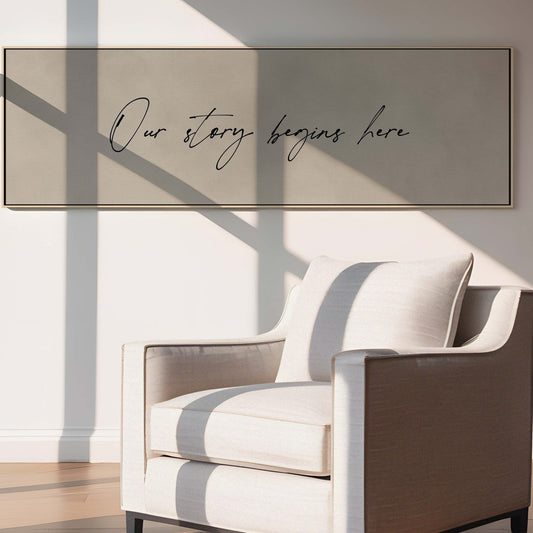 Custom Quote Framed Canvas - Panoramic / Neutral - AureousHome