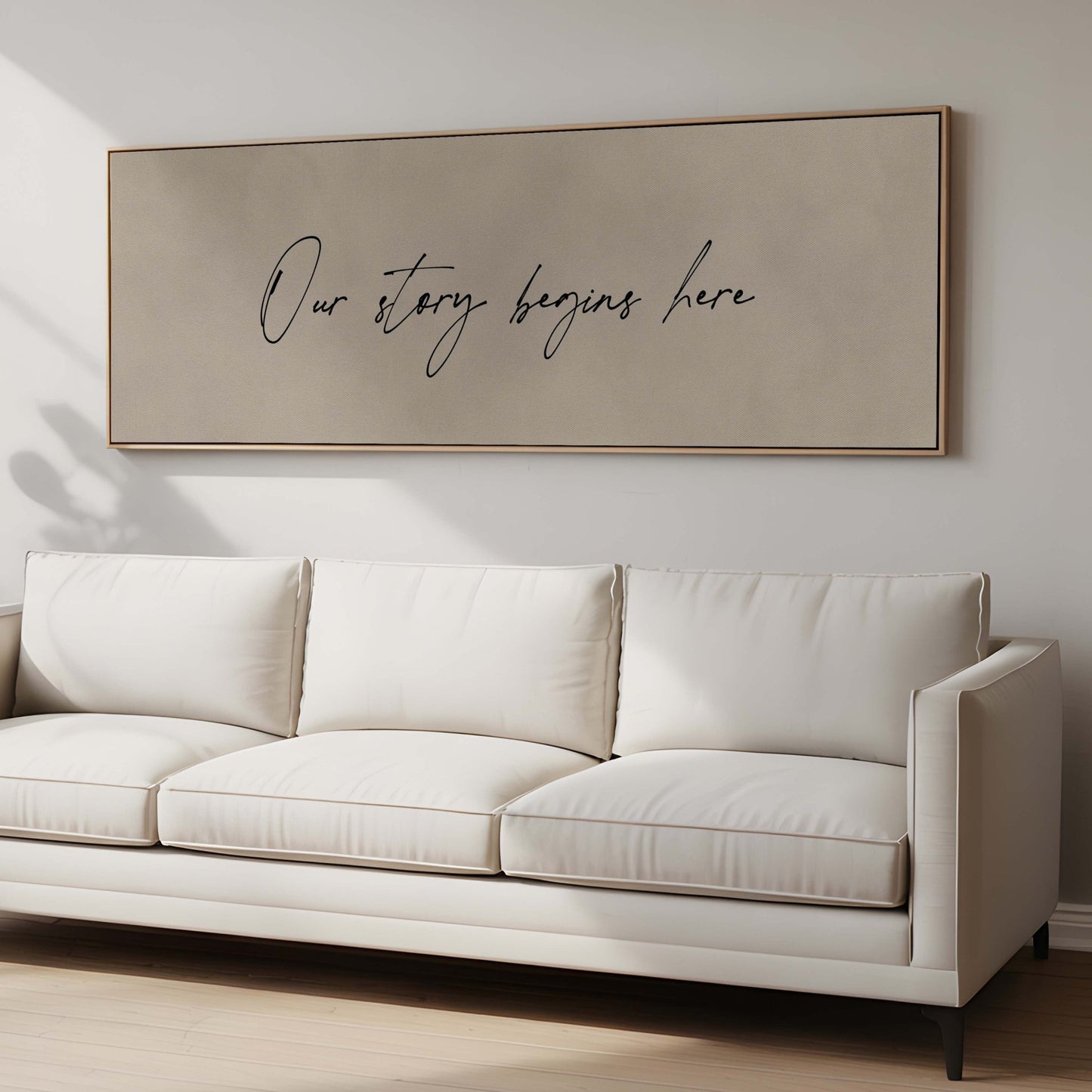 Custom Quote Framed Canvas - Panoramic / Neutral - AureousHome