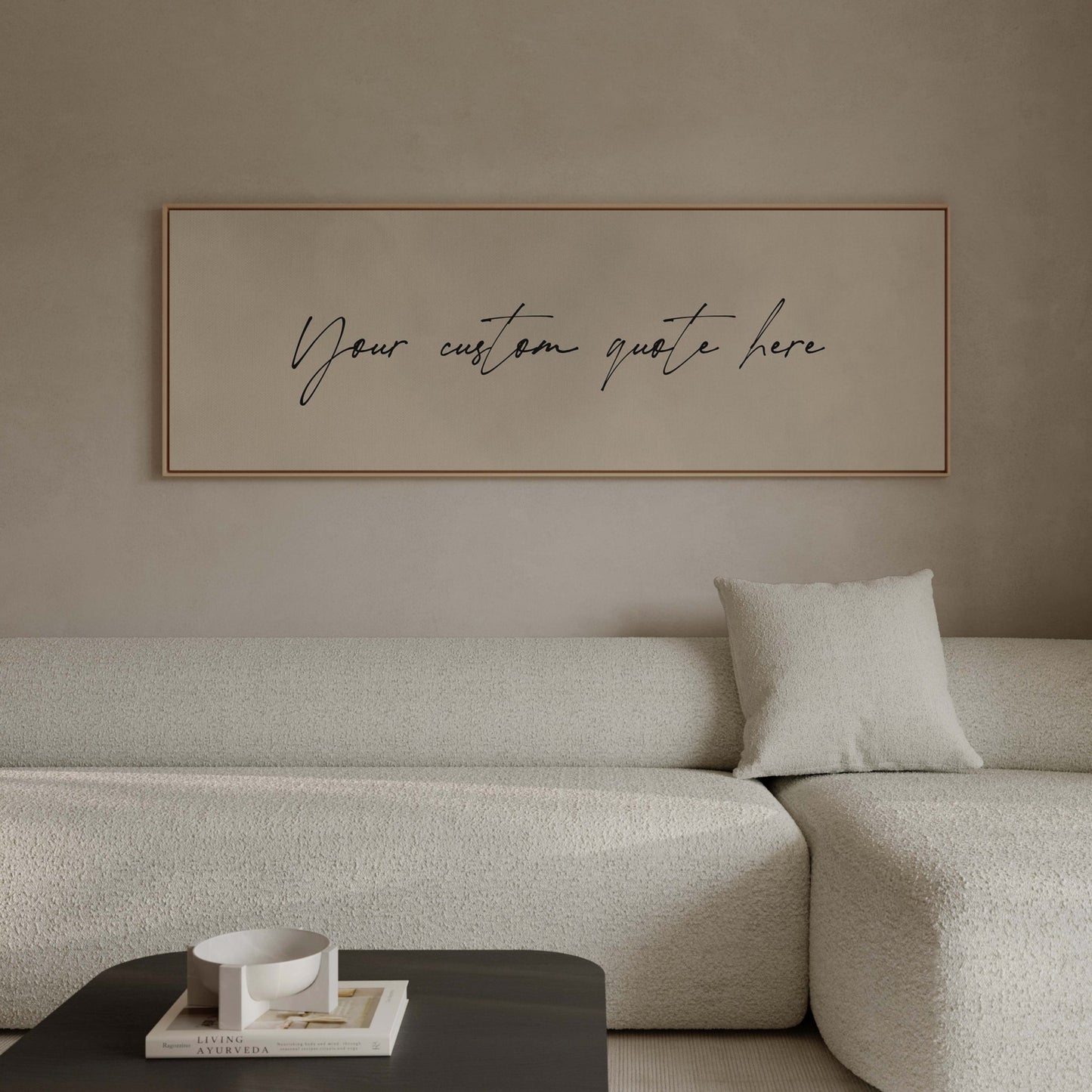 Custom Quote Framed Canvas - Panoramic / Neutral - AureousHome