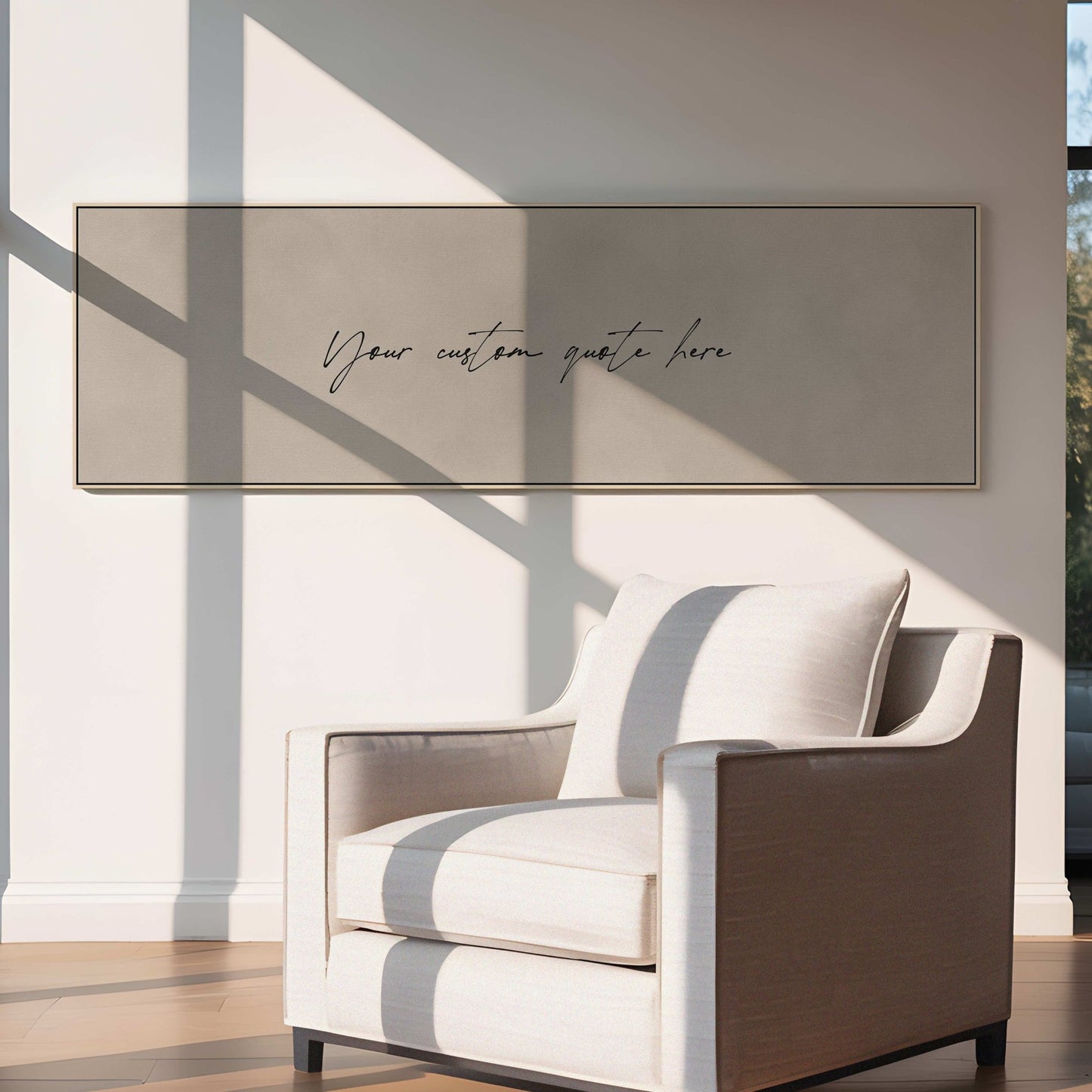 Custom Quote Framed Canvas - Panoramic / Neutral - AureousHome