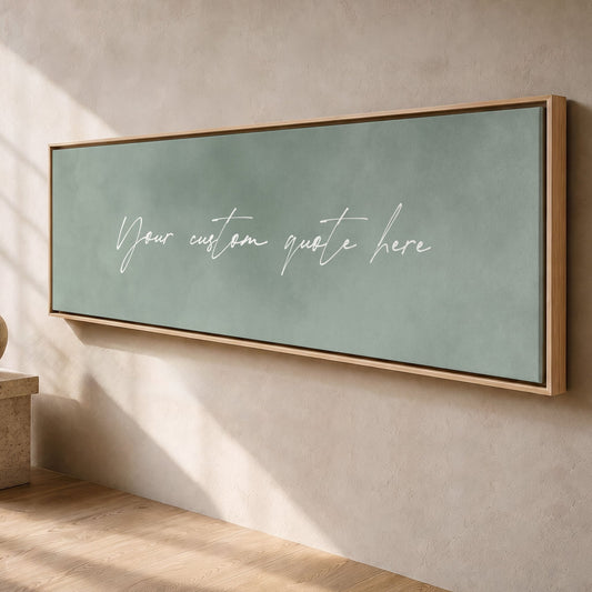 Custom Quote Framed Canvas - Sage - AureousHome