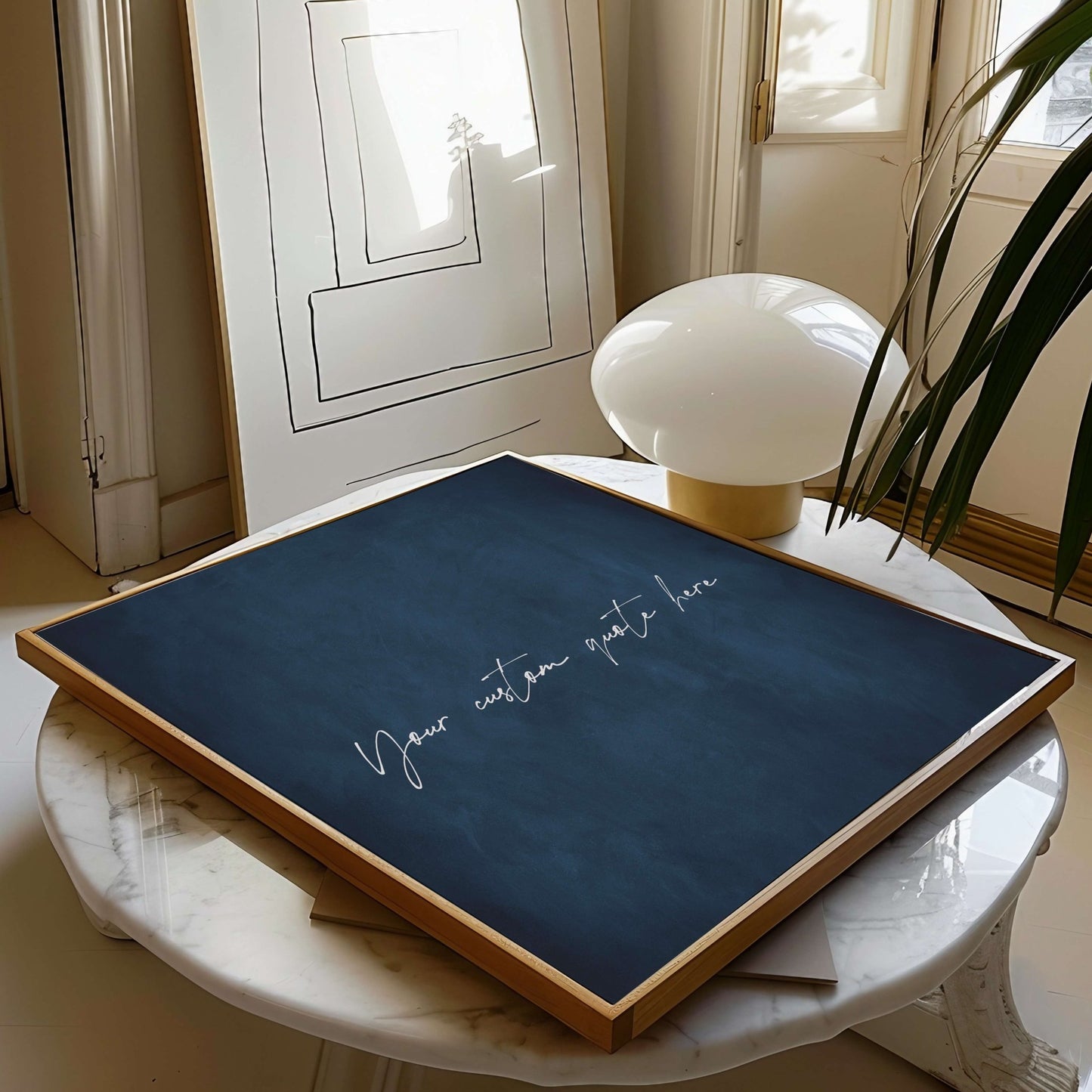 Custom Quote Framed Canvas - Sapphire / Square - AureousHome