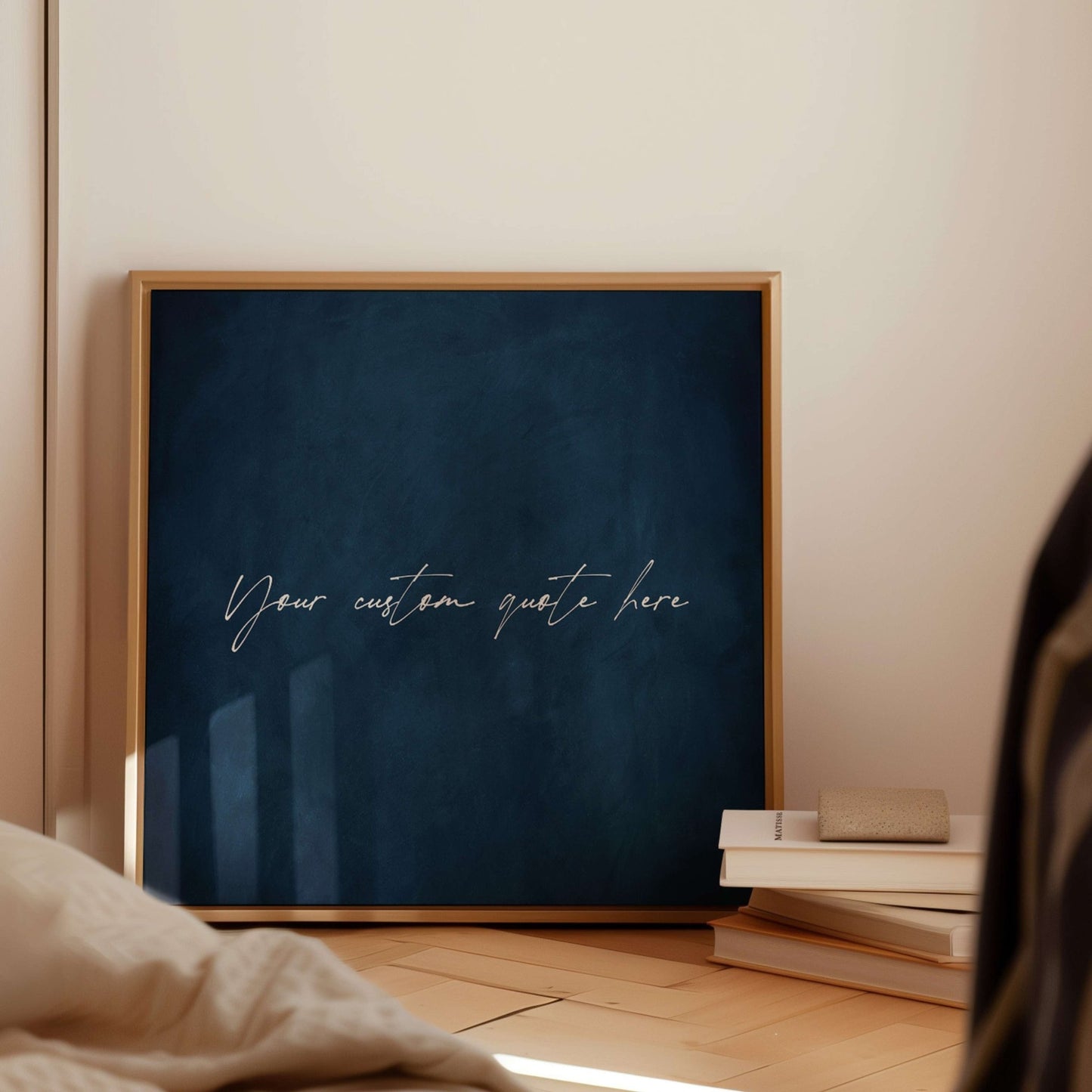 Custom Quote Framed Canvas - Sapphire / Square - AureousHome