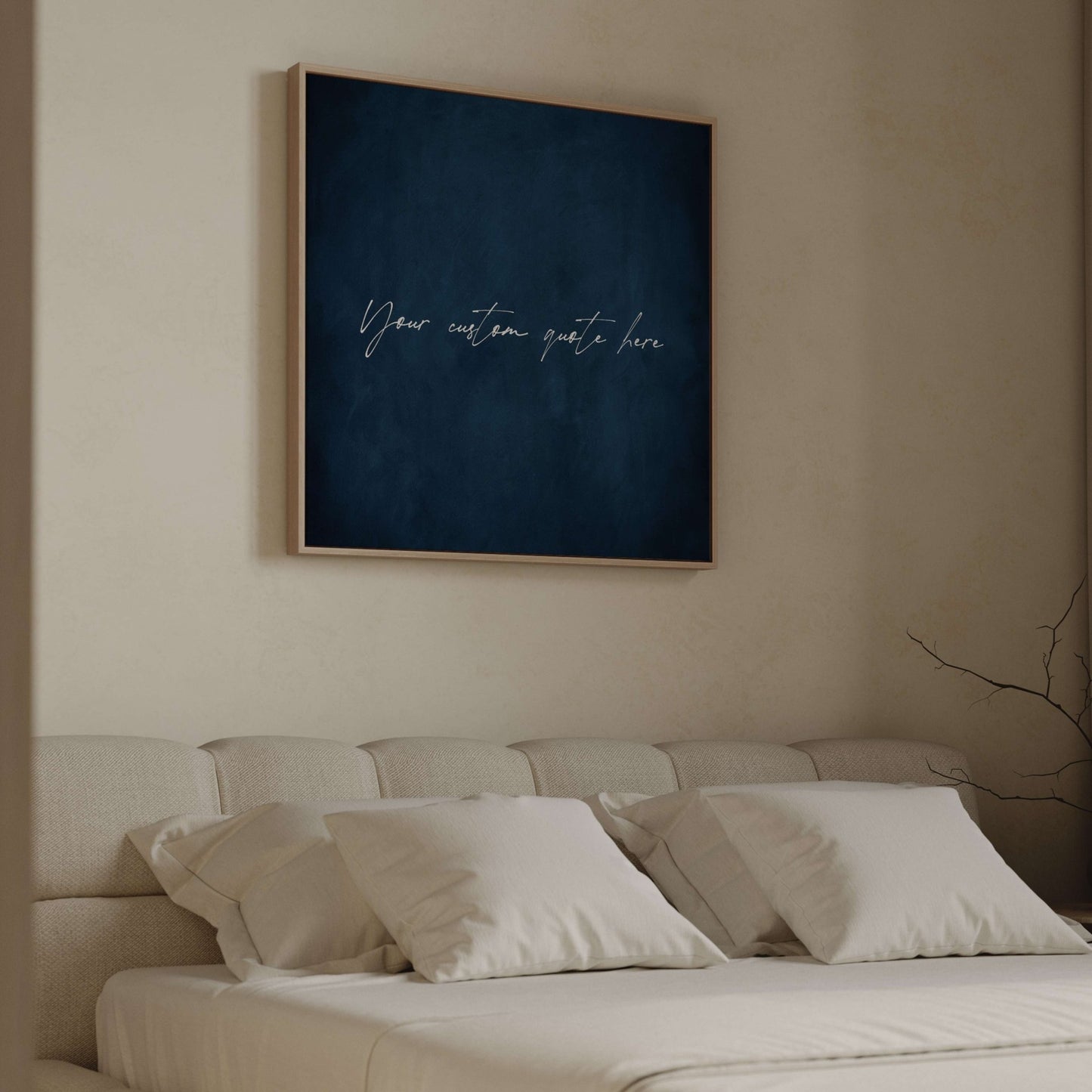 Custom Quote Framed Canvas - Sapphire / Square - AureousHome