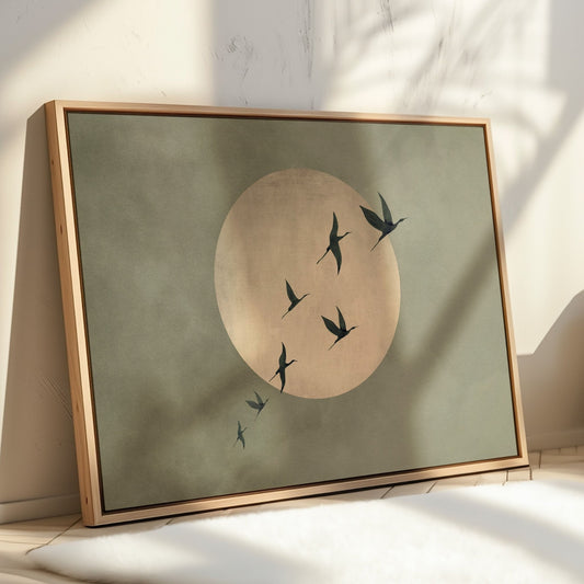 Cyrus Framed Canvas - Olive / Horizontal - AureousHome