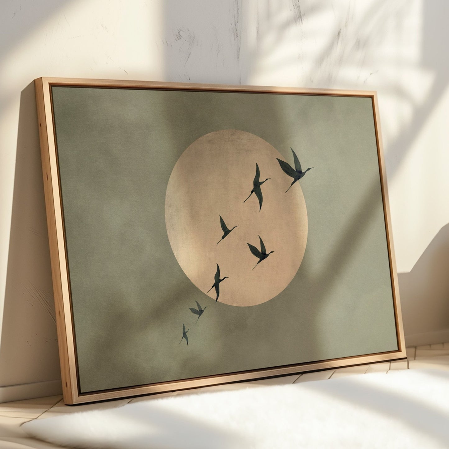 Cyrus Framed Canvas - Olive / Horizontal - AureousHome