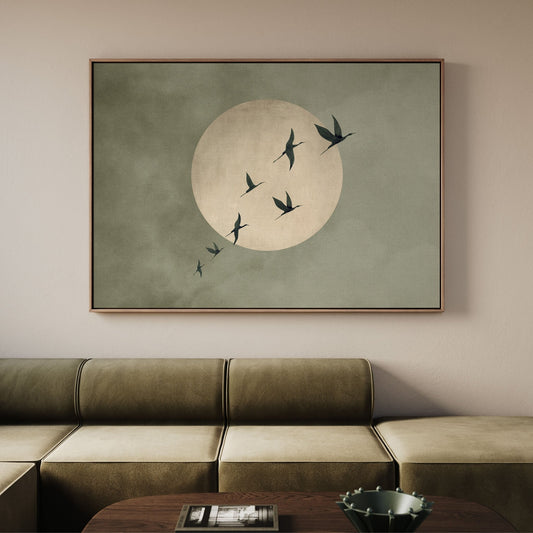 Cyrus Framed Canvas - Olive / Horizontal - AureousHome