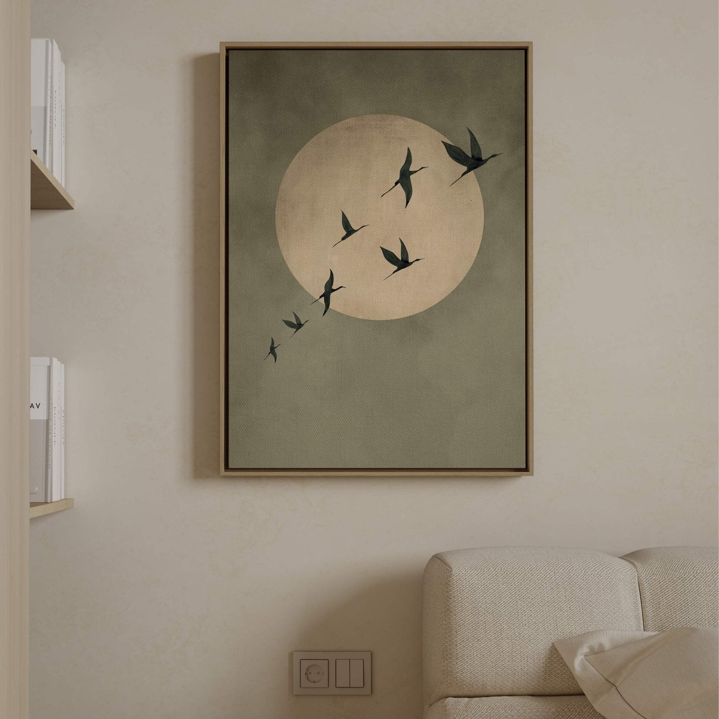 Cyrus Framed Canvas Trio - Olive - AureousHome