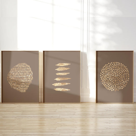 Dots and Lines Trio - Beige - AureousHome