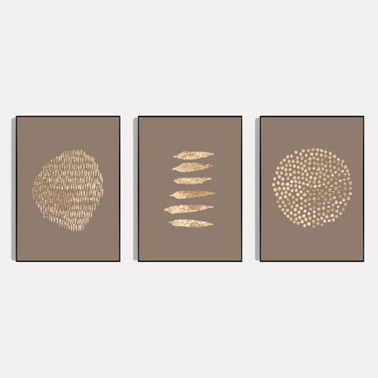 Dots and Lines Trio - Beige - AureousHome