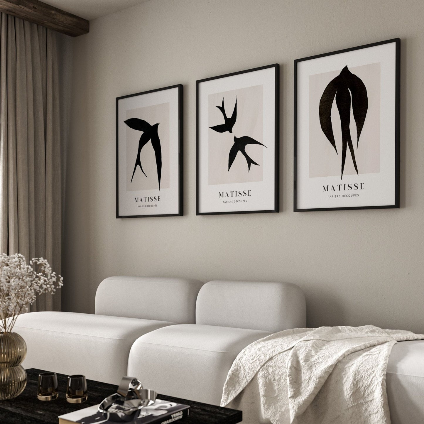 Doves Trio - Beige - AureousHome