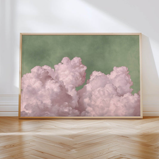 Dream on Cloud - Lime Pink / Horizontal - AureousHome