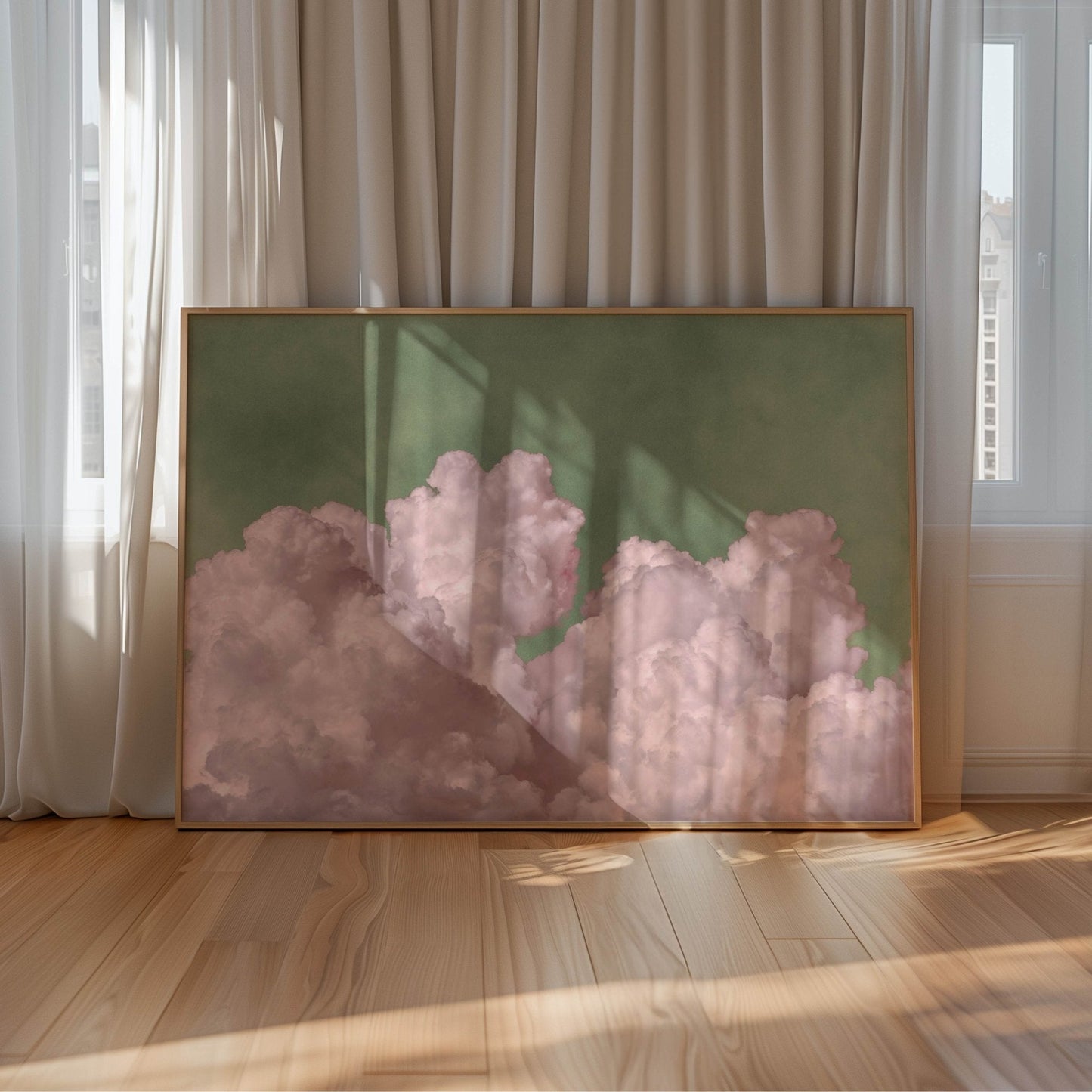Dream on Cloud - Lime Pink / Horizontal - AureousHome