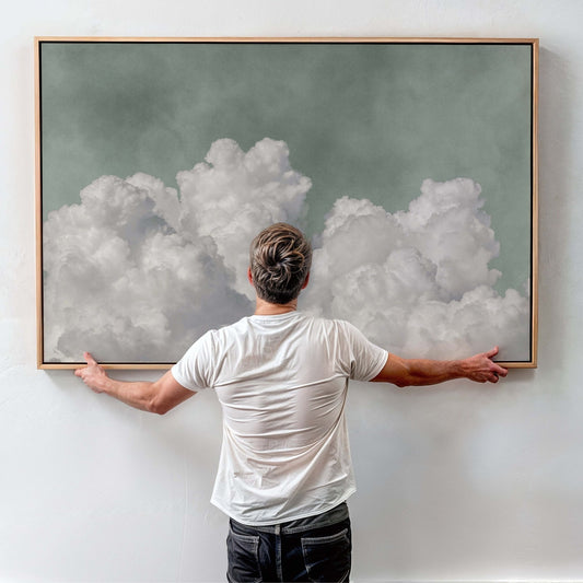 Dream On Framed Canvas Art - Horizontal / Sage - AureousHome