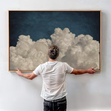 Dream On Framed Canvas Art - Vintage Blue