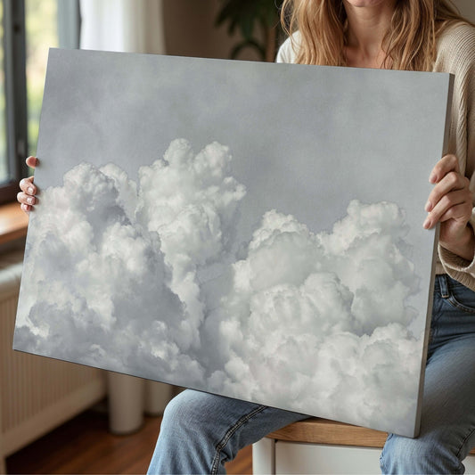 Dream On Framed Canvas - Grey / Horizontal - AureousHome