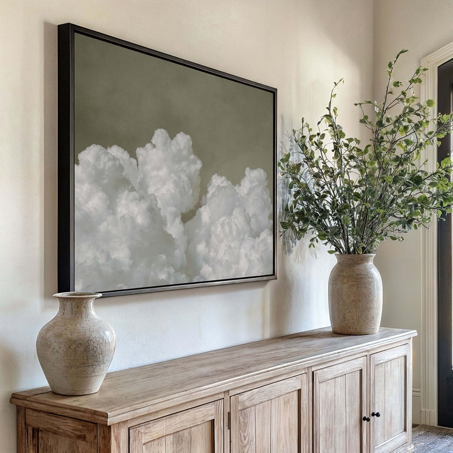 Dream On Framed Canvas - Olive - AureousHome