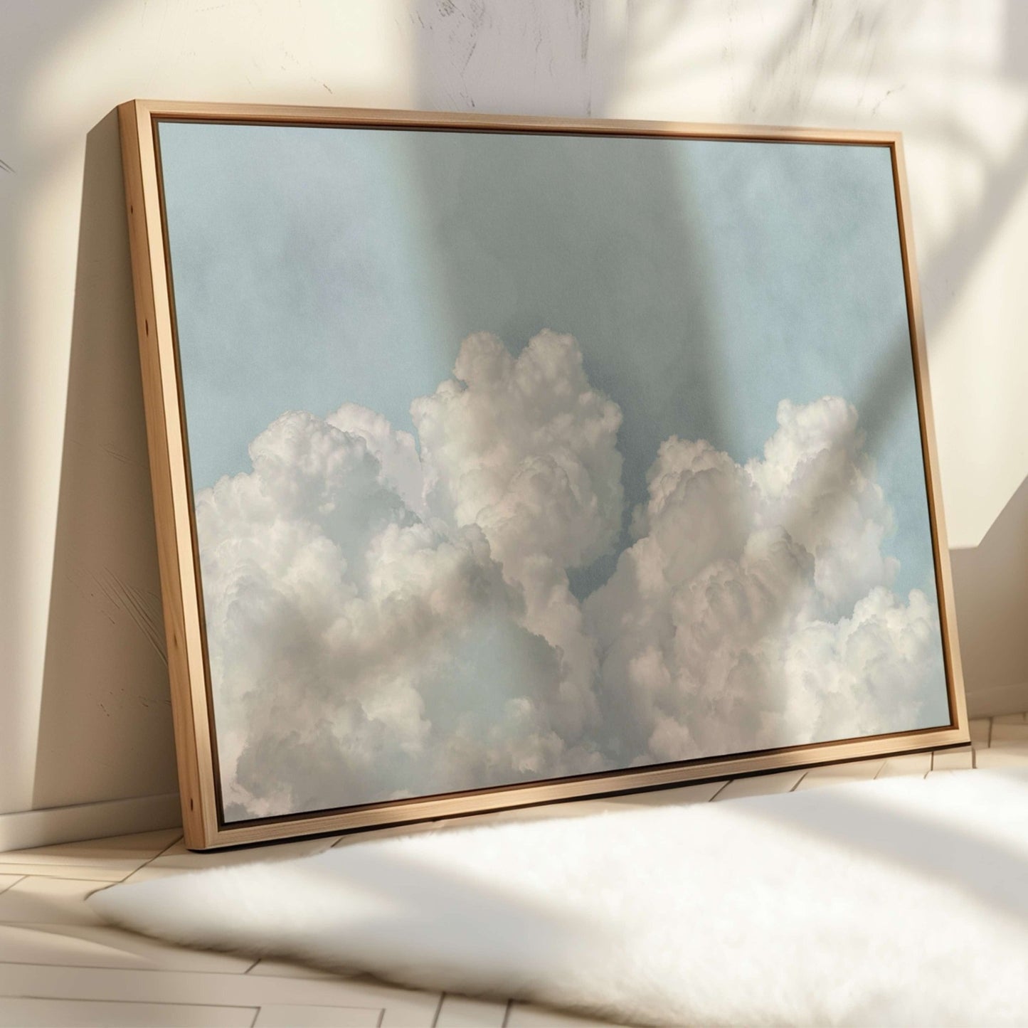 Dream On Framed Canvas - Sky Blue - AureousHome