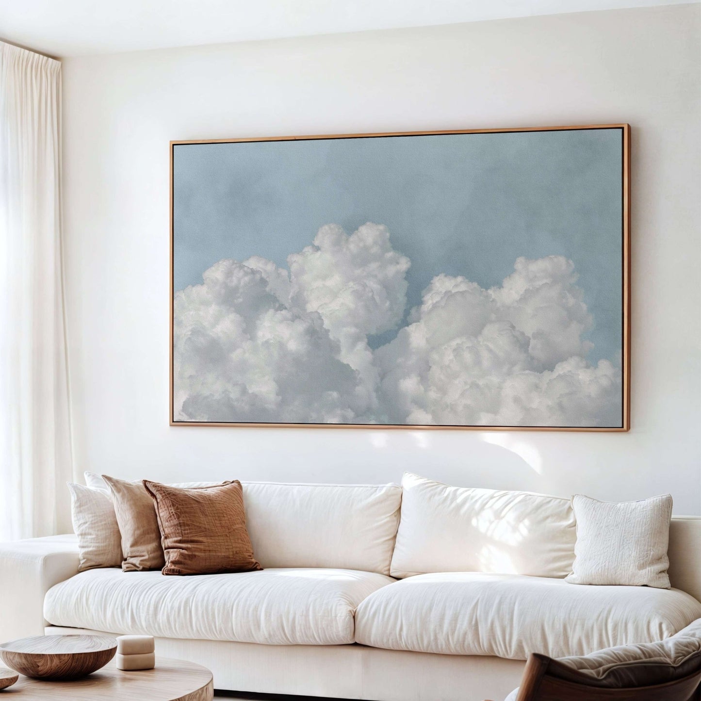 Dream On Framed Canvas - Sky Blue - AureousHome