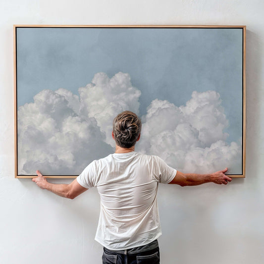 Dream On Framed Canvas - Sky Blue - AureousHome