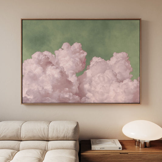 Dream On Framed Canvas - Strawberry Matcha / Horizontal - AureousHome