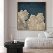 Dream On Square Framed Canvas Art - Vintage Blue