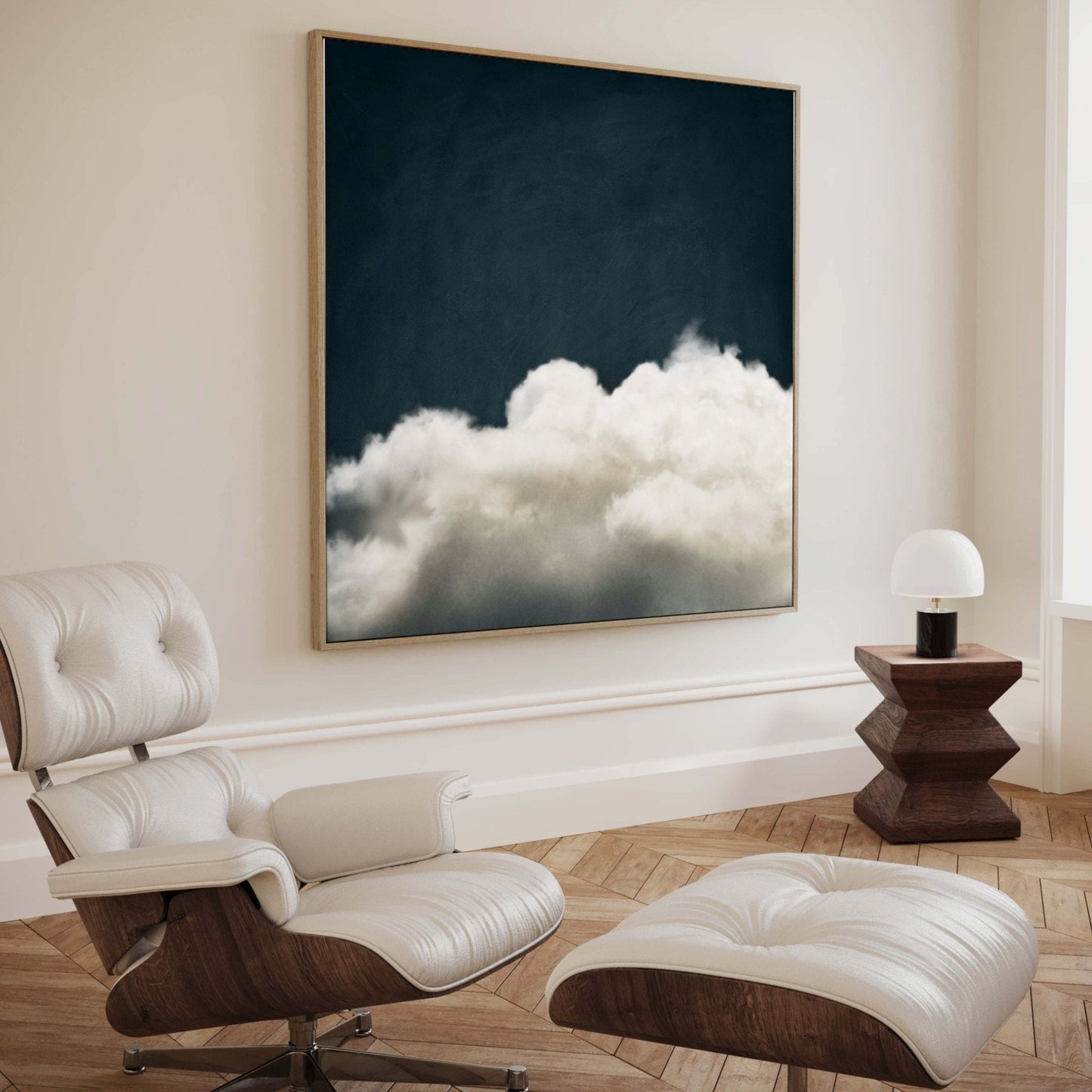 Drift Square Canvas - Vintage Blue Cloud - AureousHome