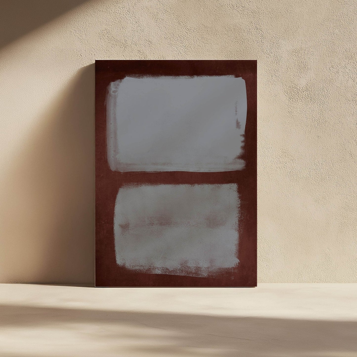 Echo Framed Canvas - Burgundy / Powder Blue - AureousHome