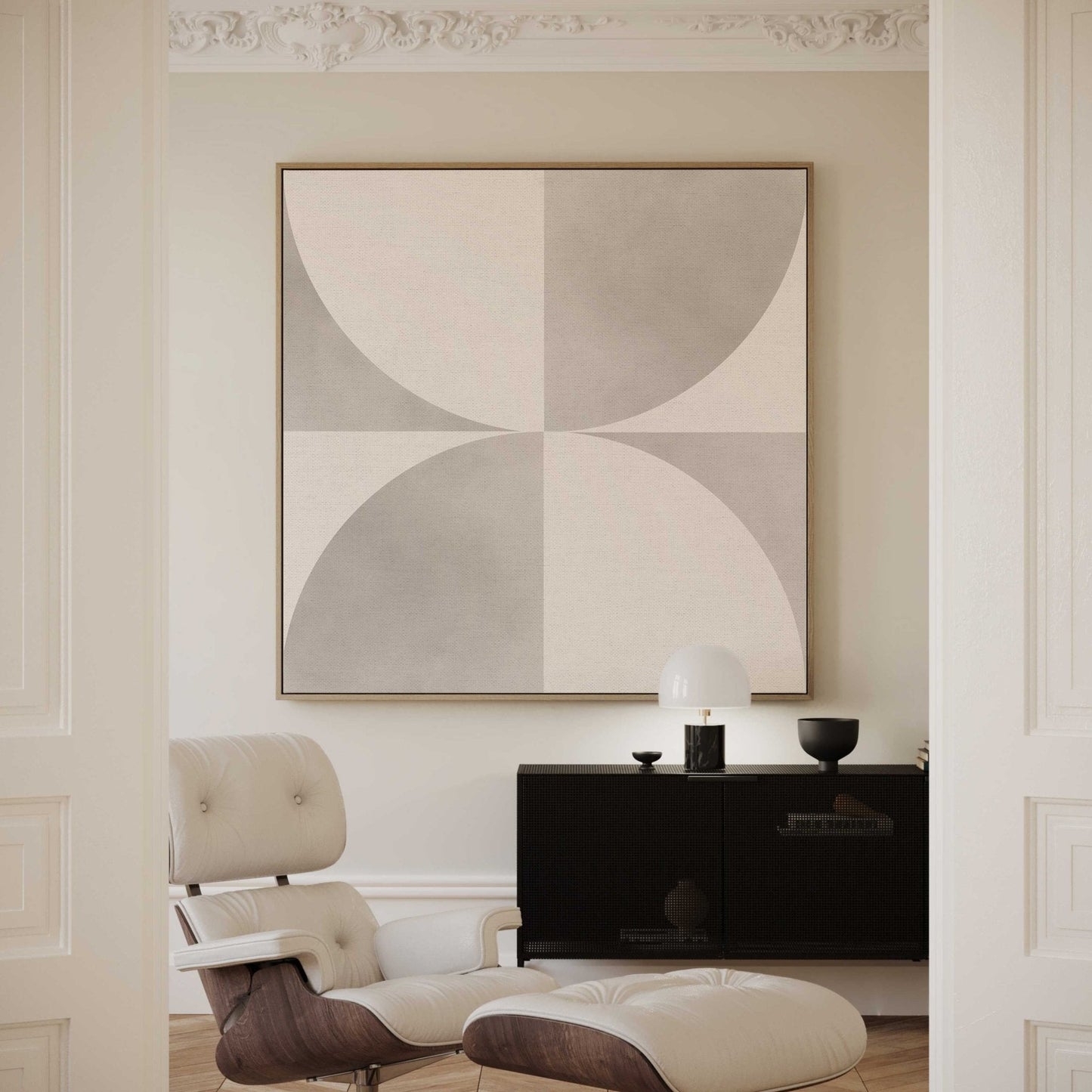 Equilibrium Square Canvas - Beige - AureousHome