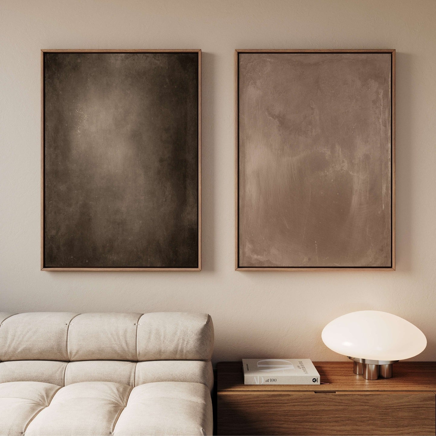 Espresso / Latte Framed Canvas Duo - AureousHome