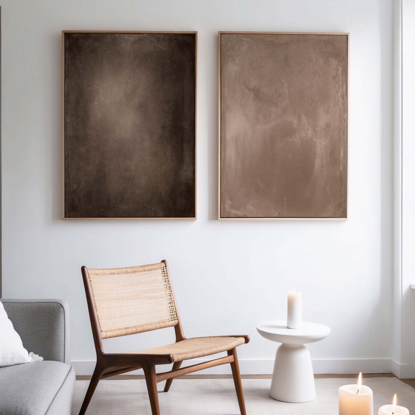 Espresso / Latte Framed Canvas Duo - AureousHome