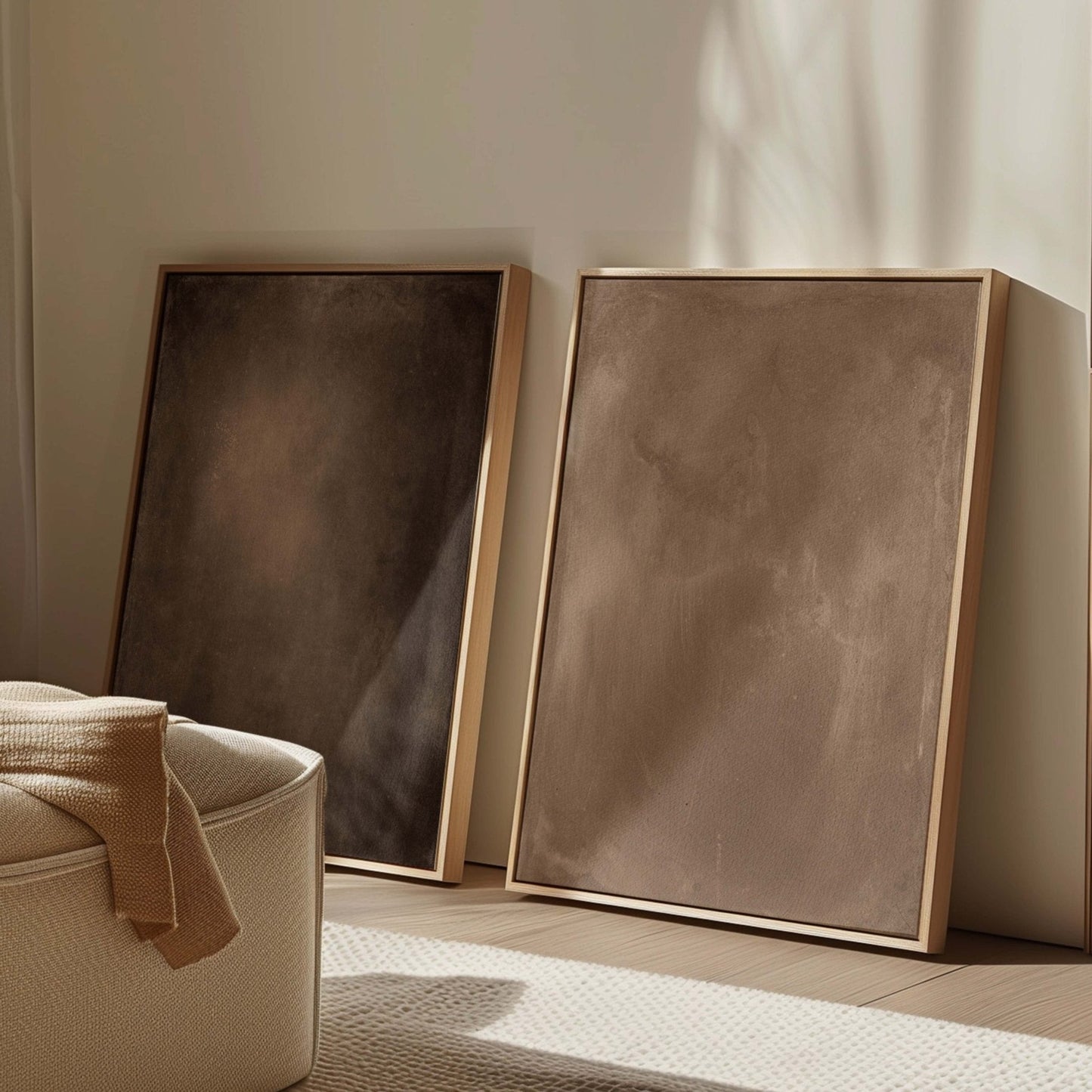 Espresso / Latte Framed Canvas Duo - AureousHome