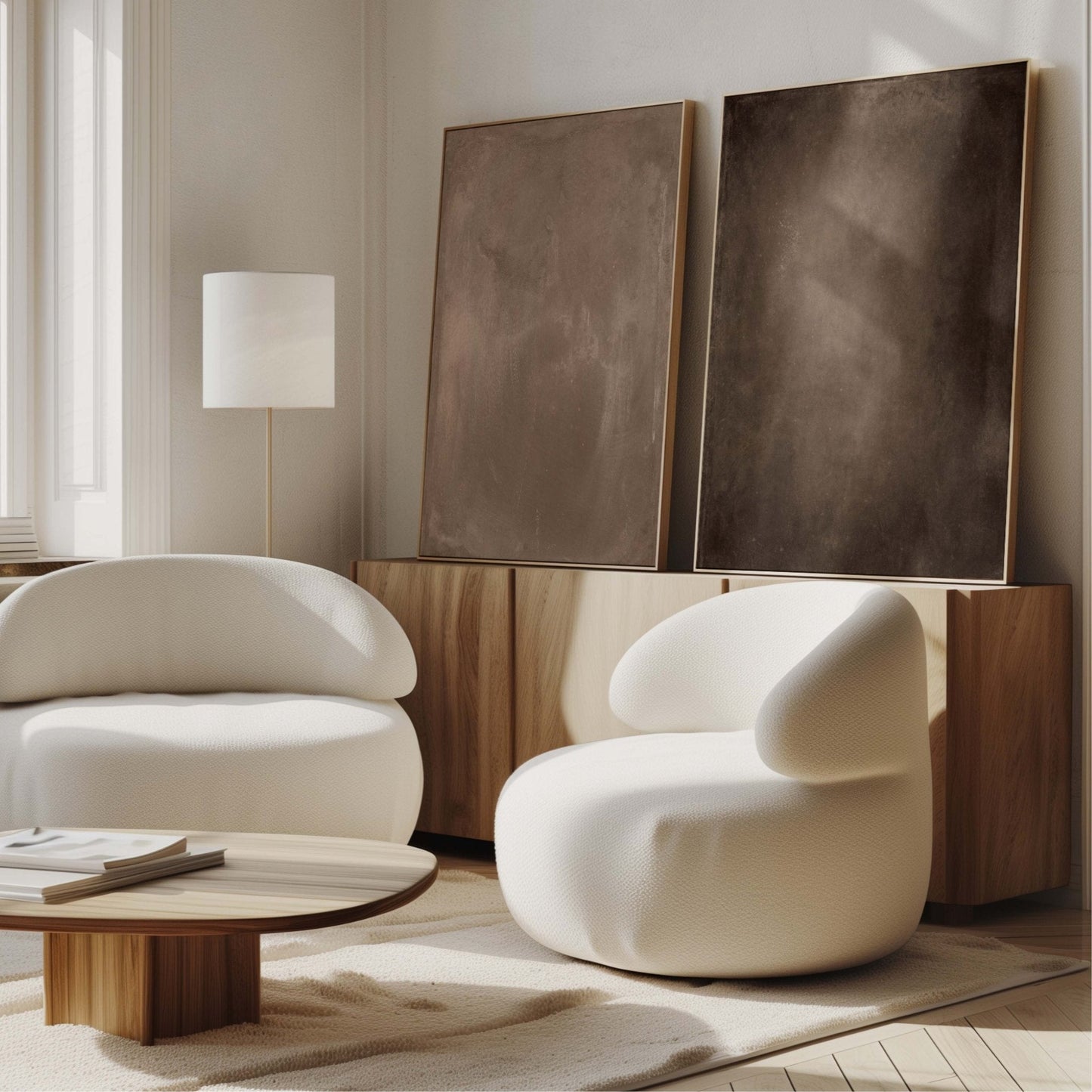 Espresso / Latte Framed Canvas Duo - AureousHome