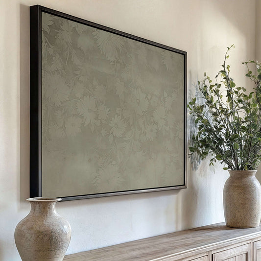 Faded Framed Canvas - Olive - AureousHome