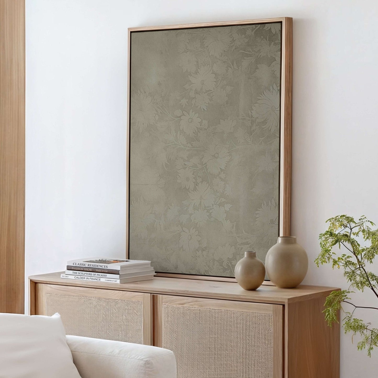 Faded Framed Canvas - Olive - AureousHome
