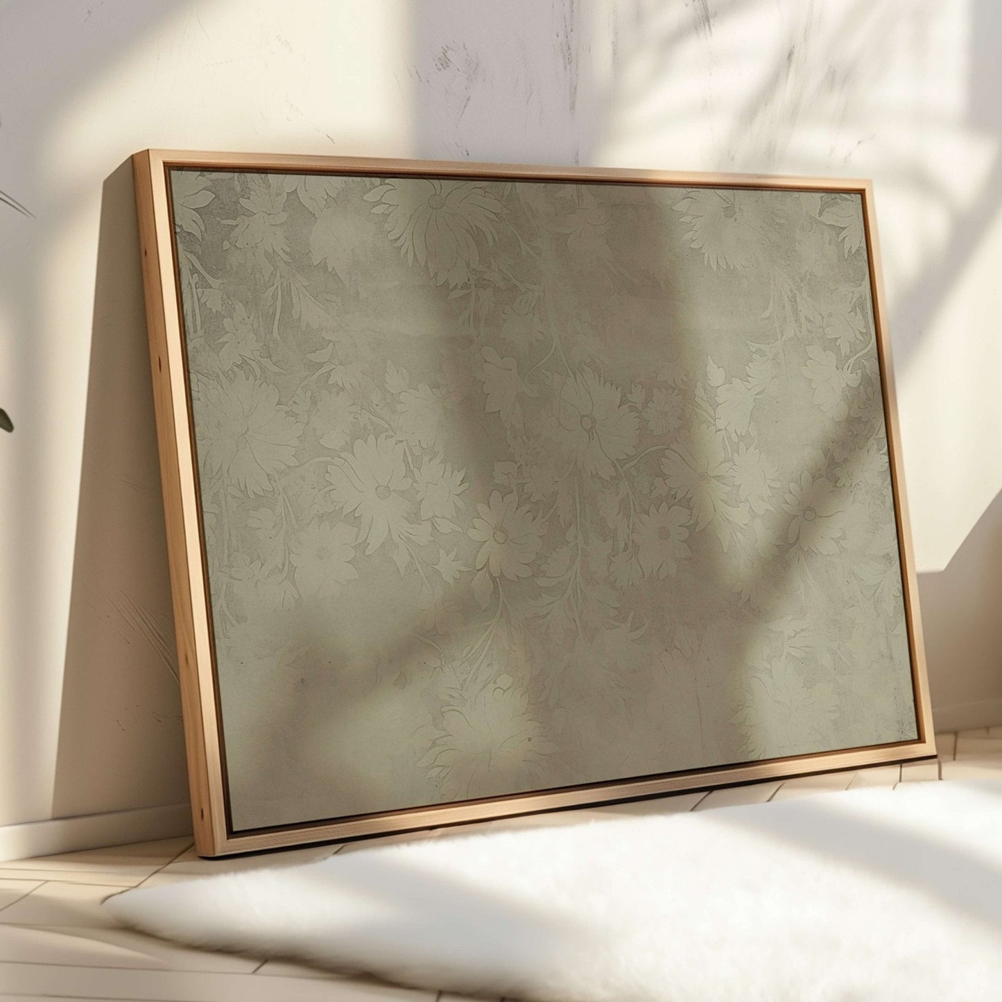 Faded Framed Canvas - Olive - AureousHome