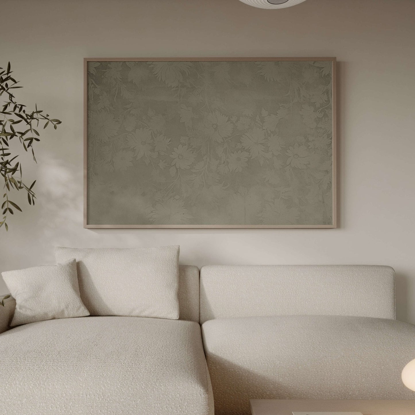 Faded Framed Canvas - Olive - AureousHome